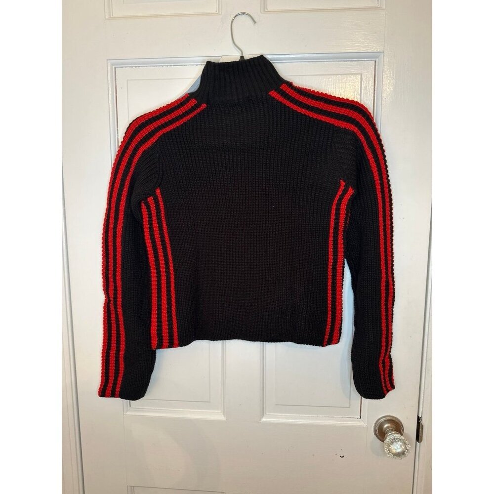 Sanctuary Black Chunky‎ Turtleneck Sweater with Red Striping size XXS NWT - Picture 3 of 3